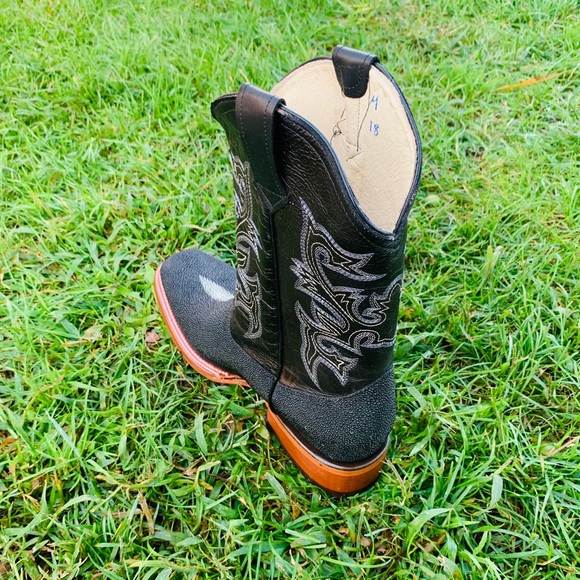 Men’s Western Genuine Leather Print stingray Cowboy Rodeo Boots Bota Mantarraya - Picture 4 of 6